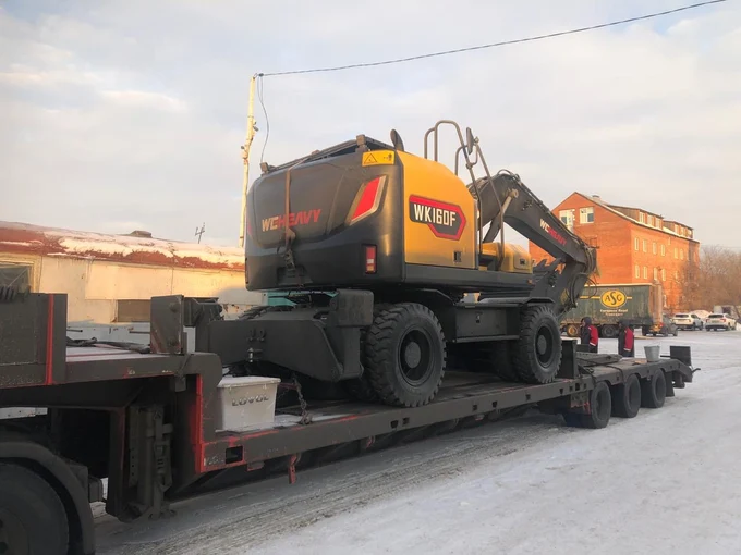 Отгрузка колесного экскаватора WEHEAVY WK160F